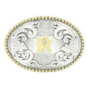 M and F Western Nocona Oval Initial Buckle - C - Mens