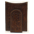 Ariat Mens Floral Card Case with Money Clip Brown-A3528002