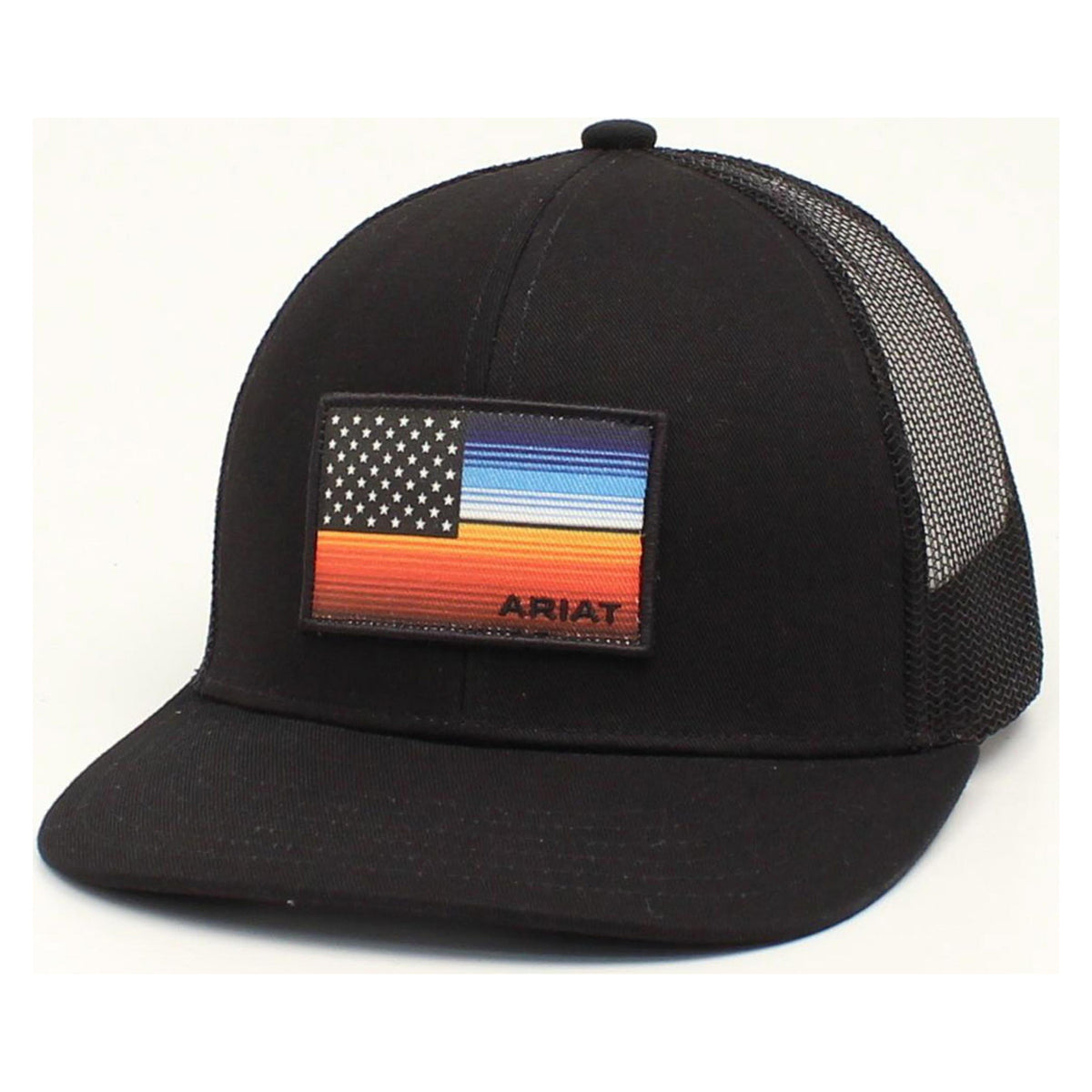 Ariat Mens Serape Flag Black Ball Cap-A300016201