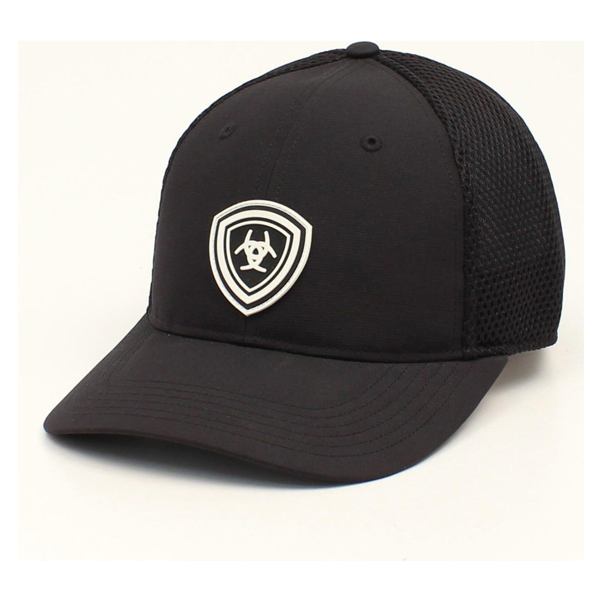Ariat Mens Lite Air Mesh Shield Logo Hook-and-Loop Cap Black-A300016601