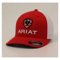 Ariat Mens Flexfit USA Flag Shield Mesh Cap Red-A300035004