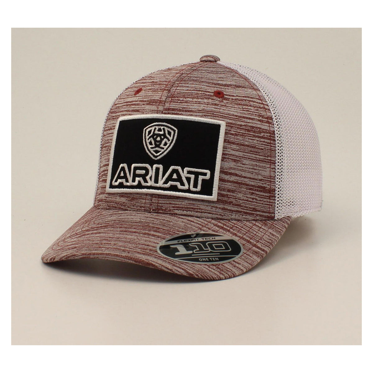 Ariat Mens Flexfit 110 Logo Patch Mesh Snapback Cap Burgundy-A300056009