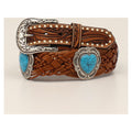 Angel Ranch Womens Braided Heart Concho Belt Tan-D140002408