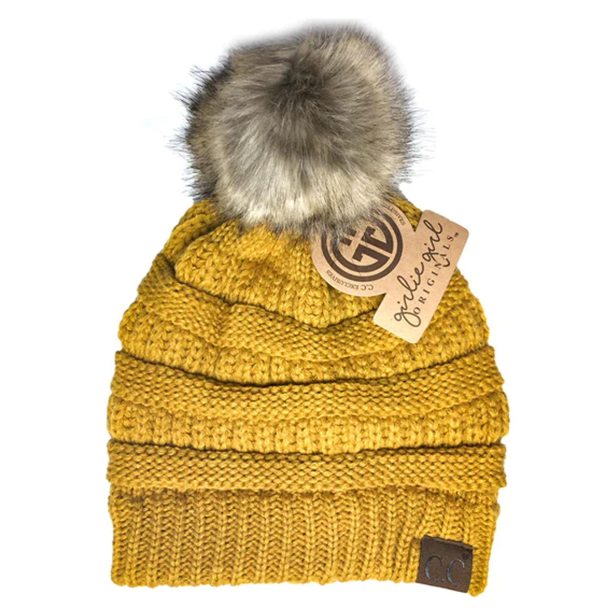 Girlie Girl Beanie W/Faux Fur Pom-HAT43-MUS