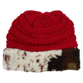 Girlie Girl Cow Beanie Red-HAT47-COWRED