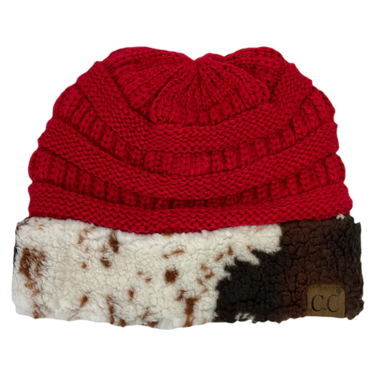 Girlie Girl Cow Beanie Red-HAT47-COWRED