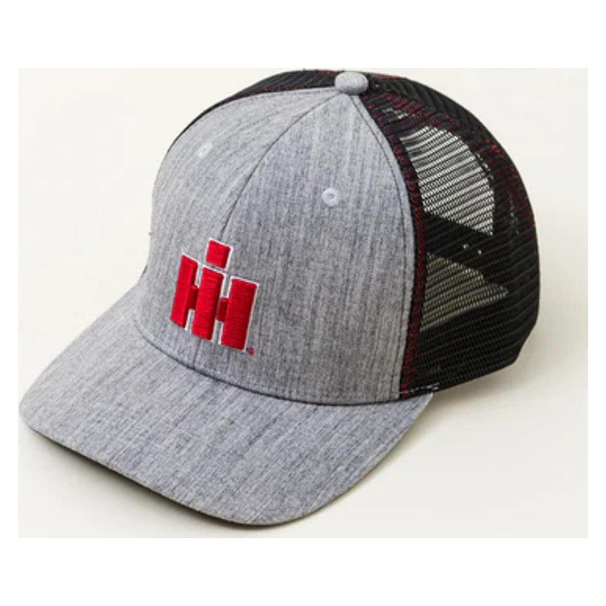 International Harvester IH Heather Grey Mesh Back Trucker Cap with 3D