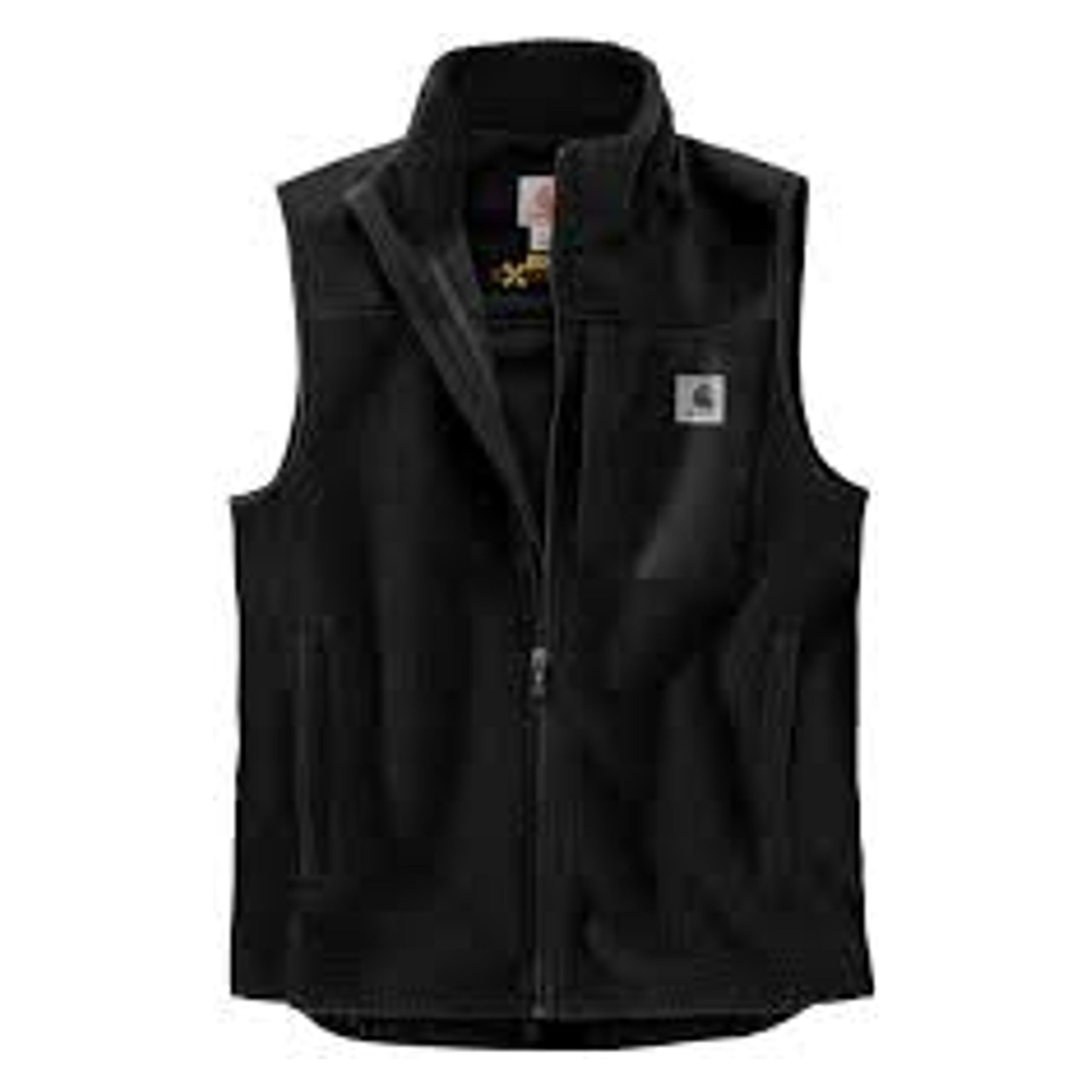 Carhartt Mens Washed Duck Mock Neck Sherpa-Lined Vest - Black-104277BLK