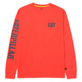 Caterpillar Mens Red Trademark Banner Long Sleeve Tee-1510034-17-1463