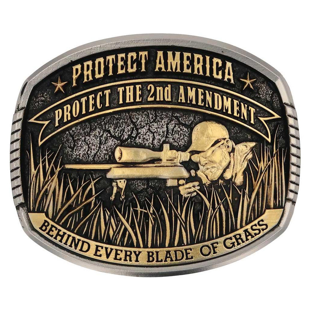 Montana Silversmiths Behind Every Blade Chris Kyle Attitude Belt Buckl-A896CK