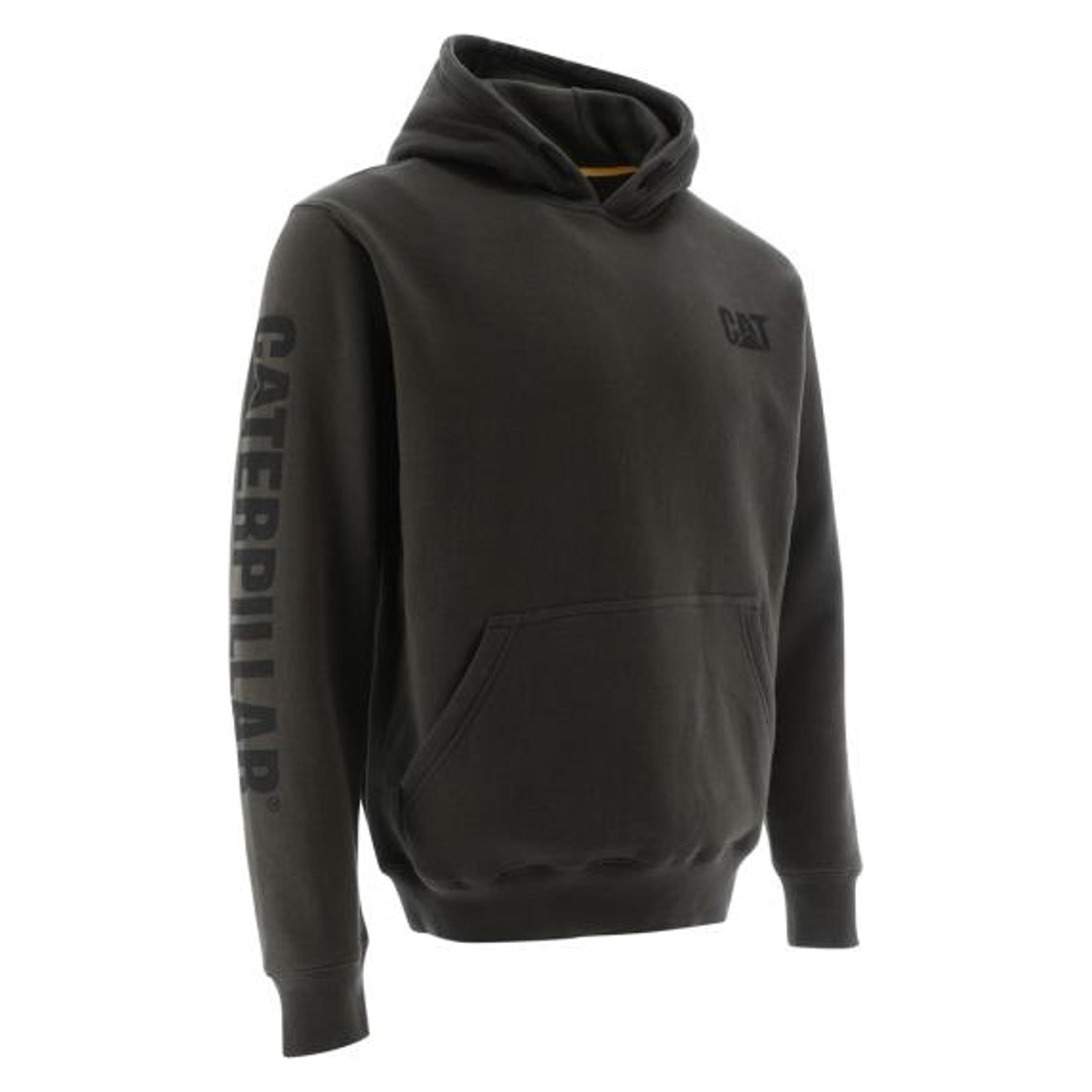 Caterpillar Mens Charcoal Trademakr Banner Hooded Sweatshirt-1910709-12355