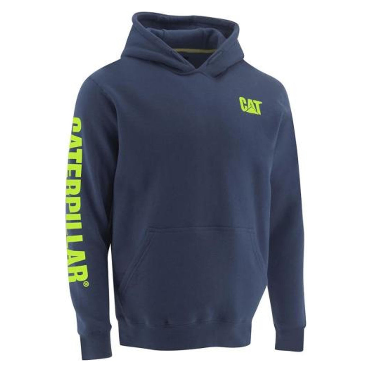 Caterpillar Mens Blue Hi Vis Trademark Banner Hooded Sweatshirt-1910709-12966