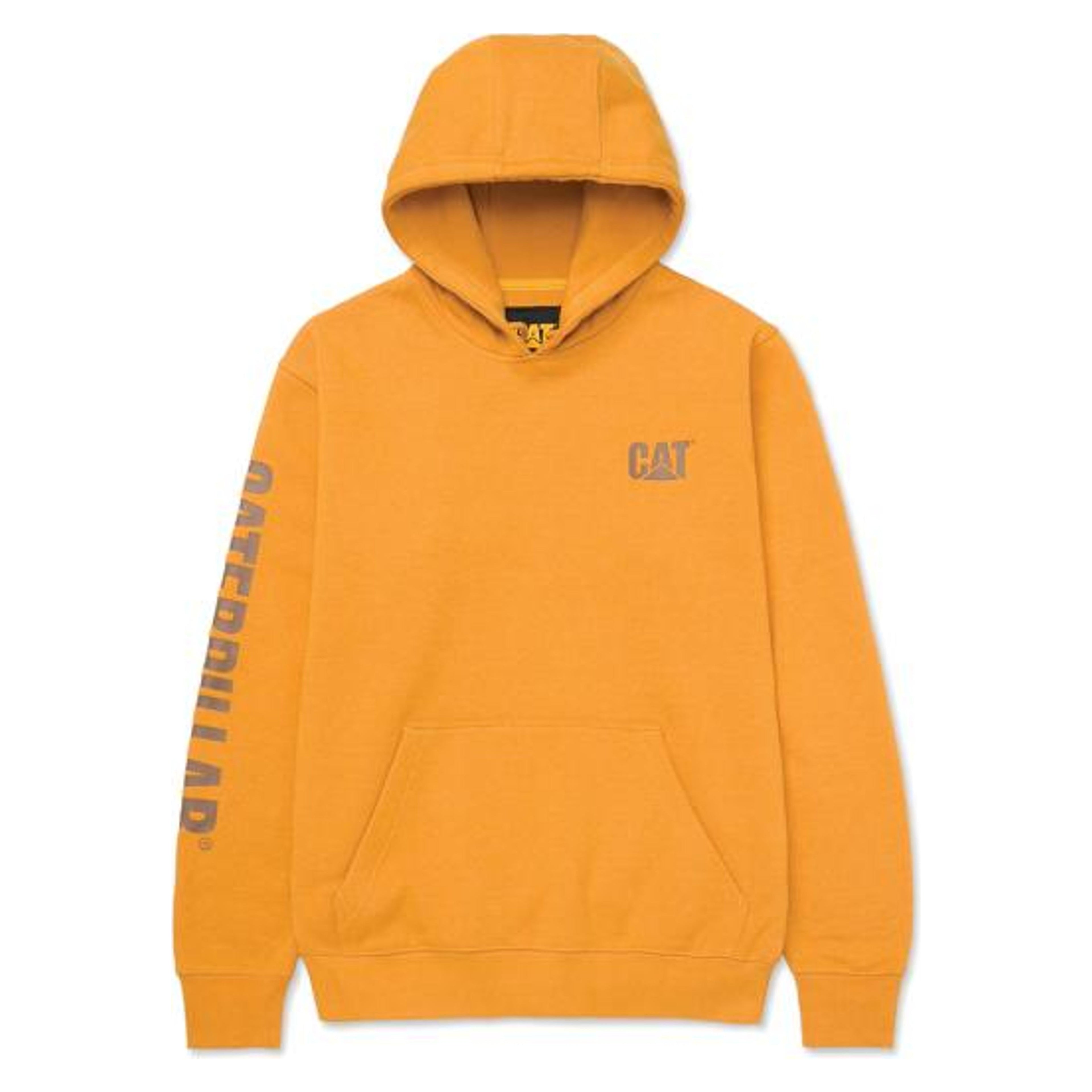 Caterpillar Mens Orange Trademark Banner Hooded Sweatshirt-1910709-13130