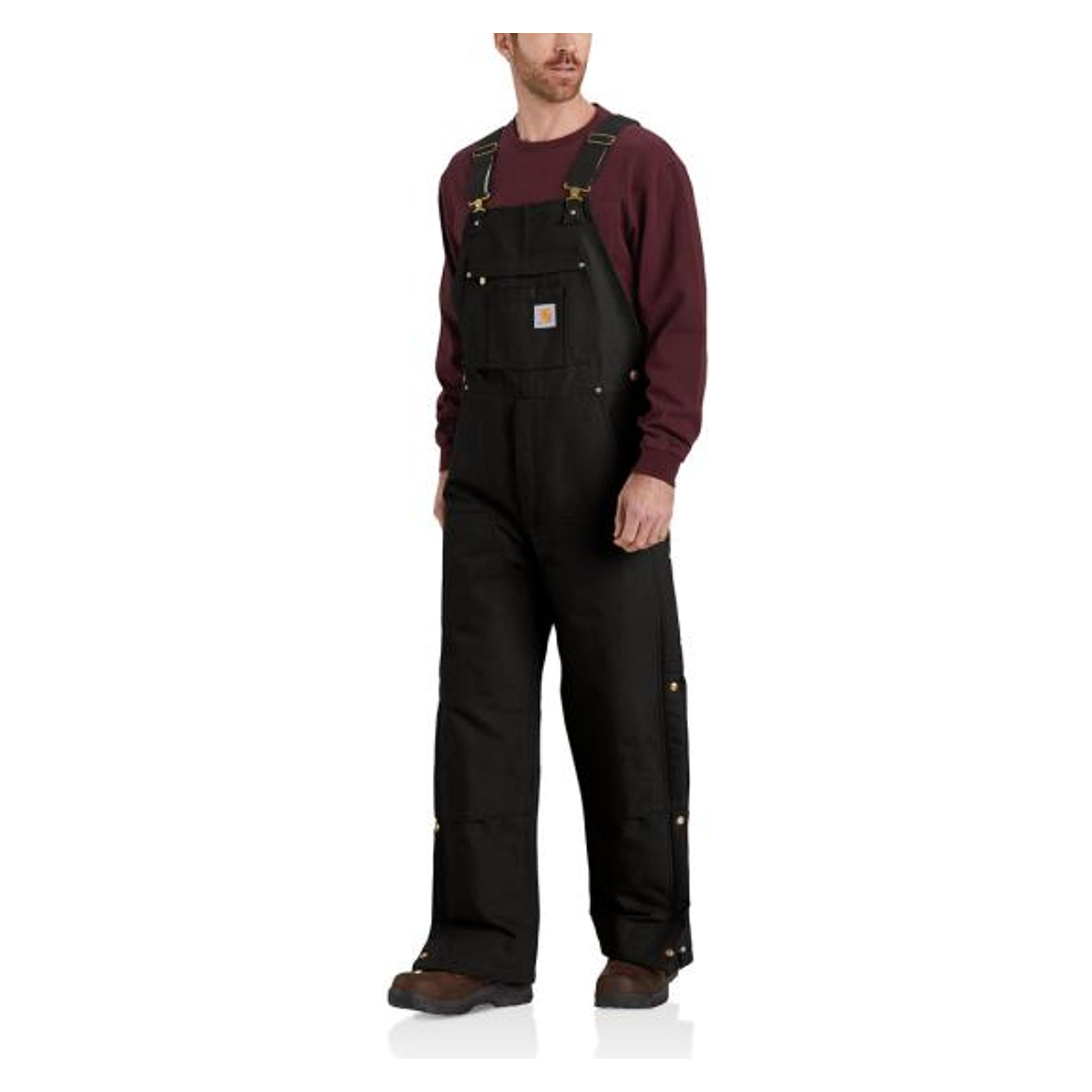 Carhartt Mens Zip To Thigh Bib Overall Black-104393BLK