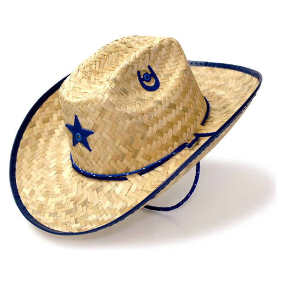 Western Express Kids Straw W/Star Blue-JJ-5BLU
