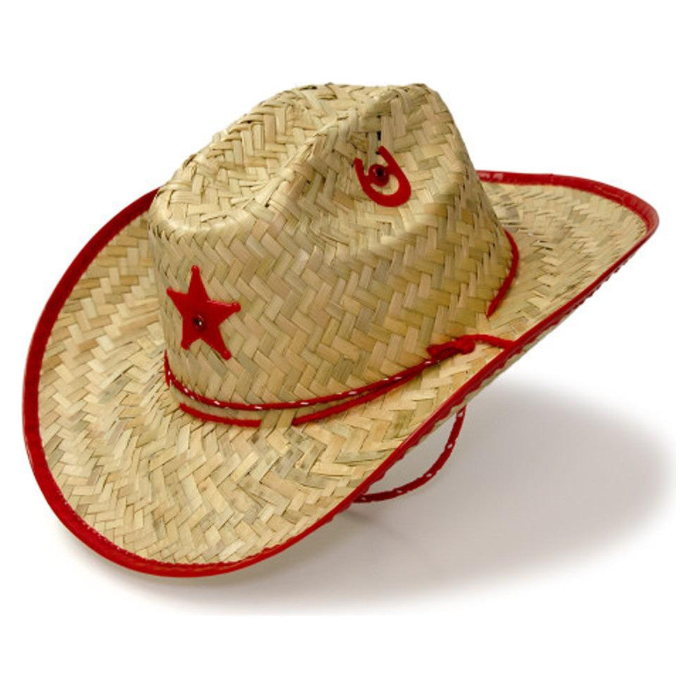 Western Express Kids Straw W/Star Red-JJ-5RED