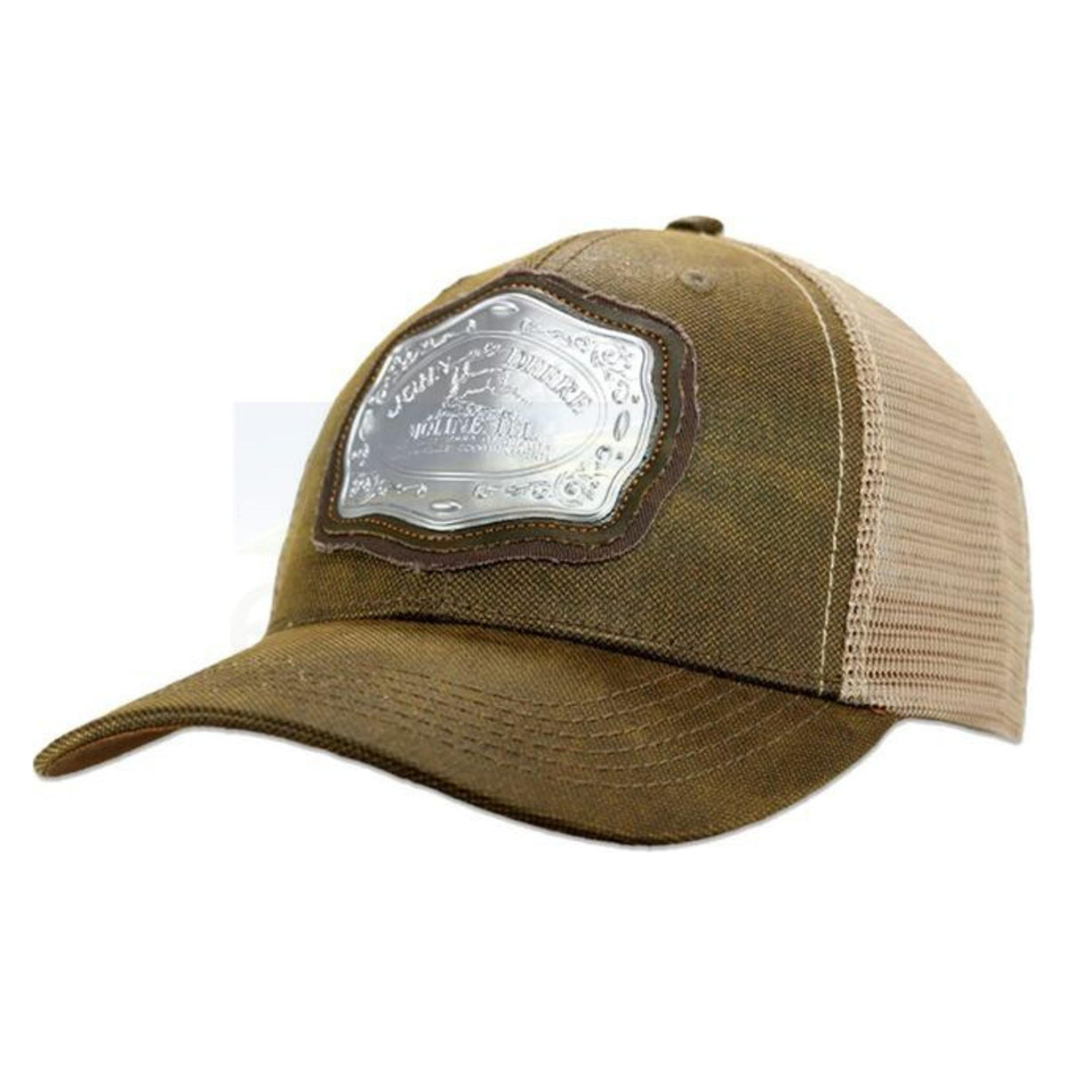 John Deere Oil Skin Mesh Back Trucker Ball Cap-13080730BW