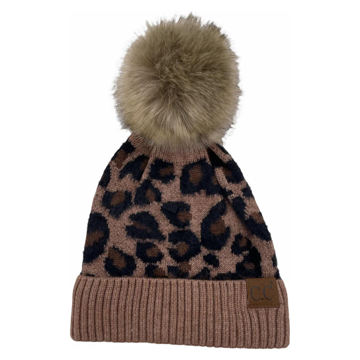 Girlie Girl Beanie With Faux Fur Pom Mc-HAT2061-MOC