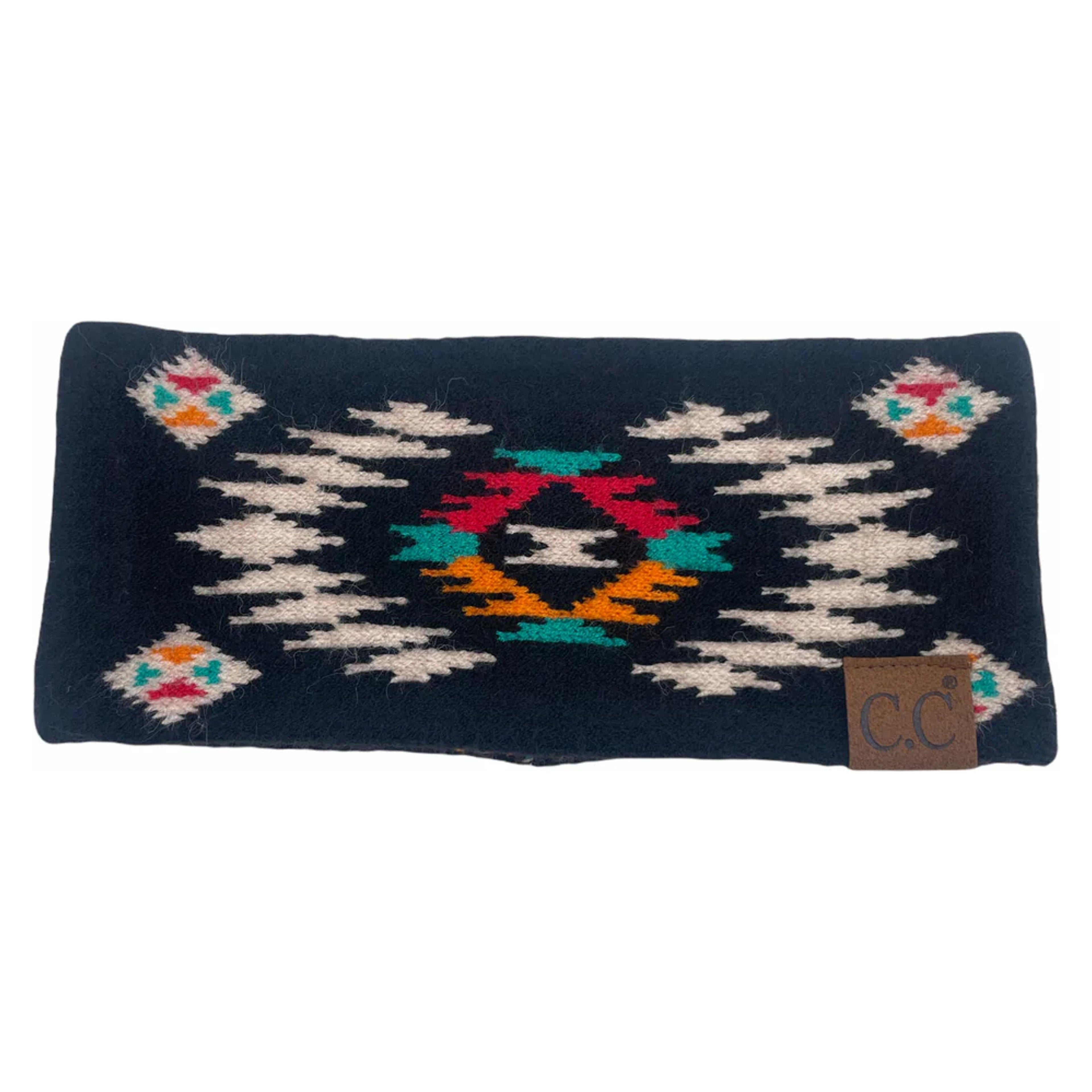 Girlie Girl Aztec Headwrap - Black-HW3001-BLA