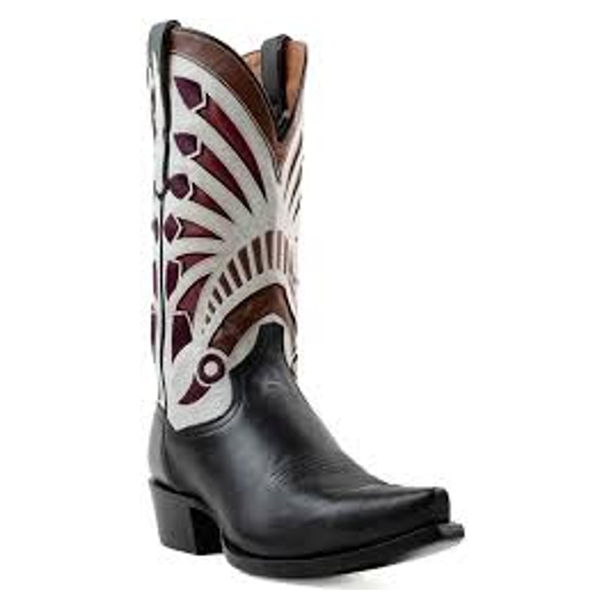 Dan Post Mens Black with Inlay Snip Western Cowboy Boot-DP80512