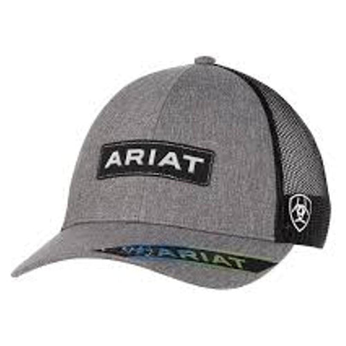 Ariat Kids Logo Patch Mesh Snapback Cap Grey-A300081006