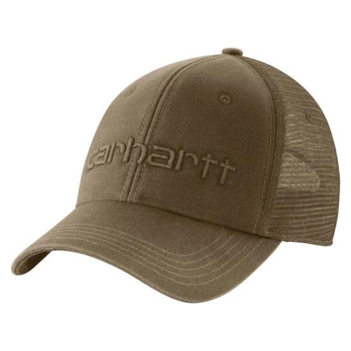 Carhartt Mens AH1195 Canvas Mesh Back Logo Graphic Cap Light Brown-101195-235