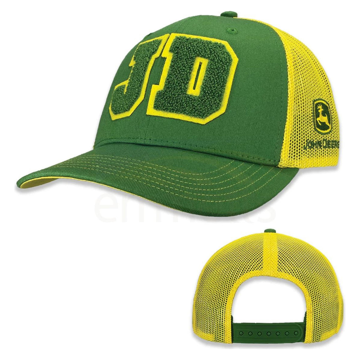 John Deere Green and Yellow Mesh Trucker With Jd On Front Ball Cap - U-J116-061U-JDR-9A2