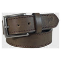 Berne Mens Heavy Stitch Buffalo Leather Belt Brown-7524500-200