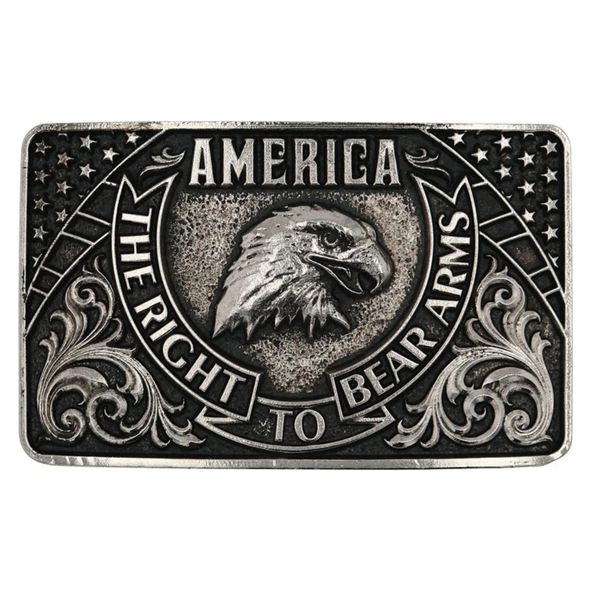 Montana Silversmiths Eagle Arms Patriotic Belt Buckle-A878