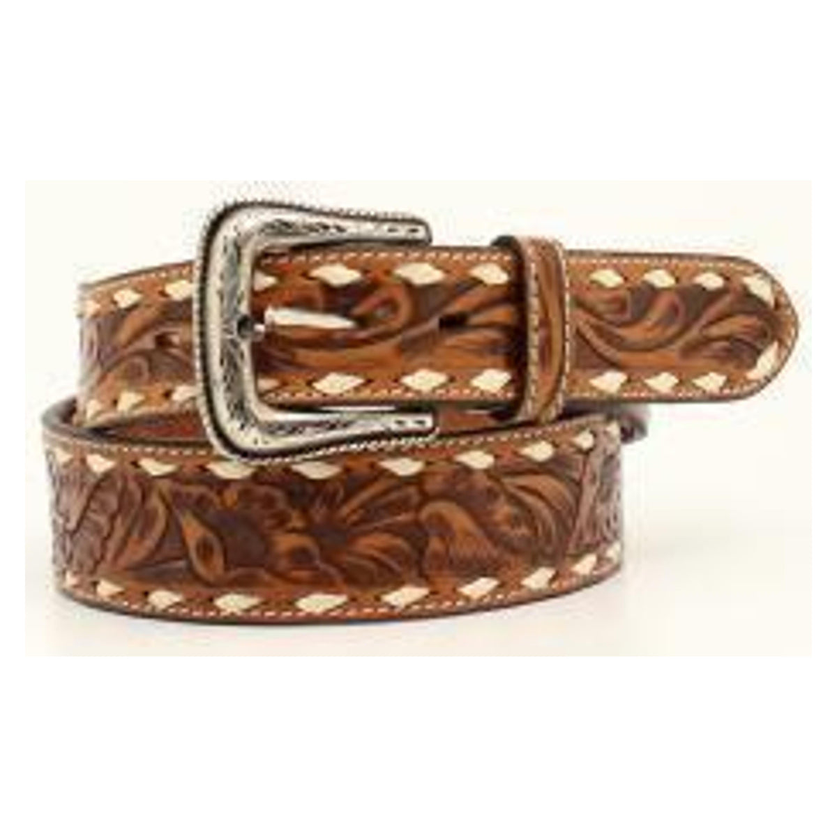 Nocona Mens Belt 1 7/8 - 1 1/2 Buck Lacing Floral Tool-N210005702