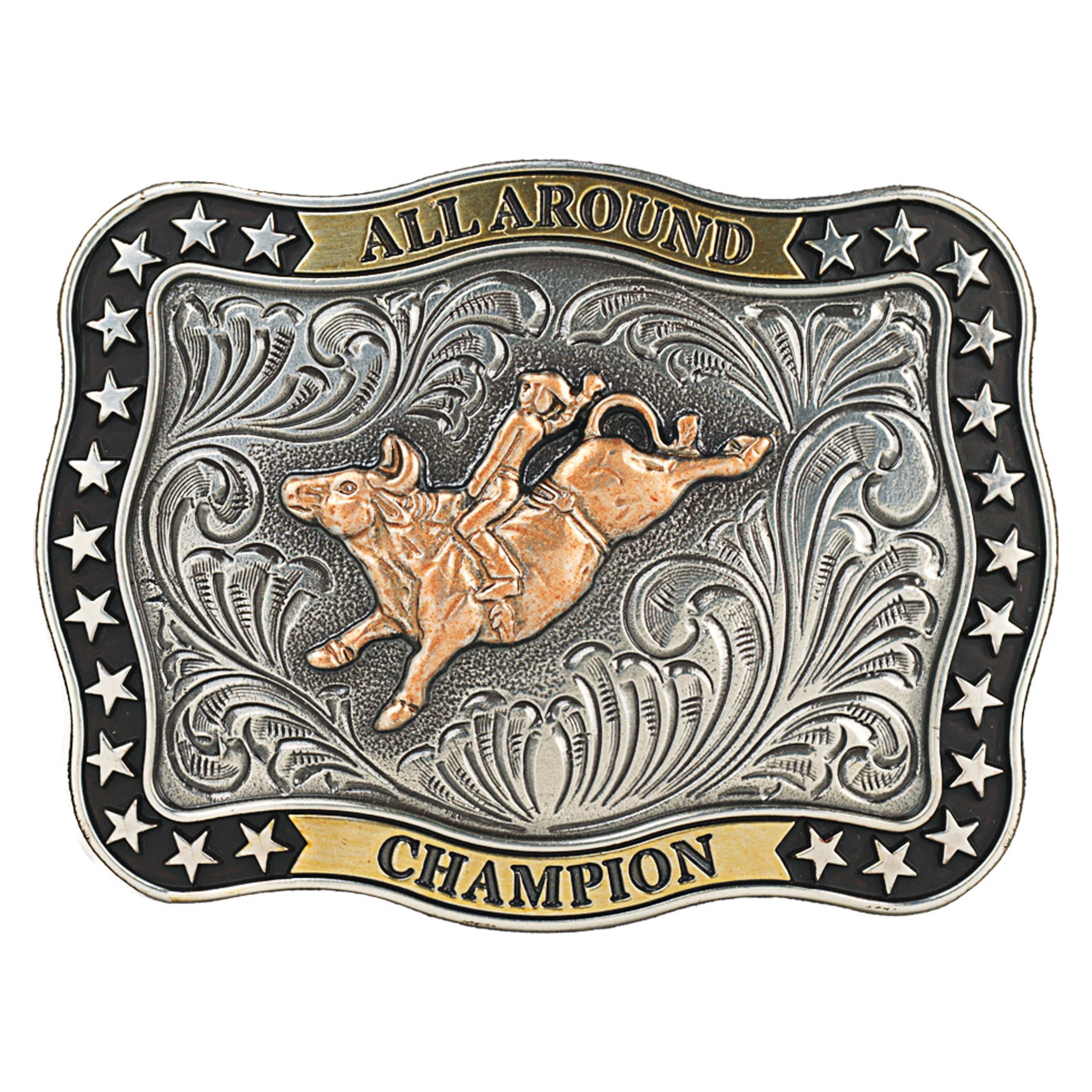 M and F Western Nocona Boys Rectangle Buckle Bullrider Champion - Mens