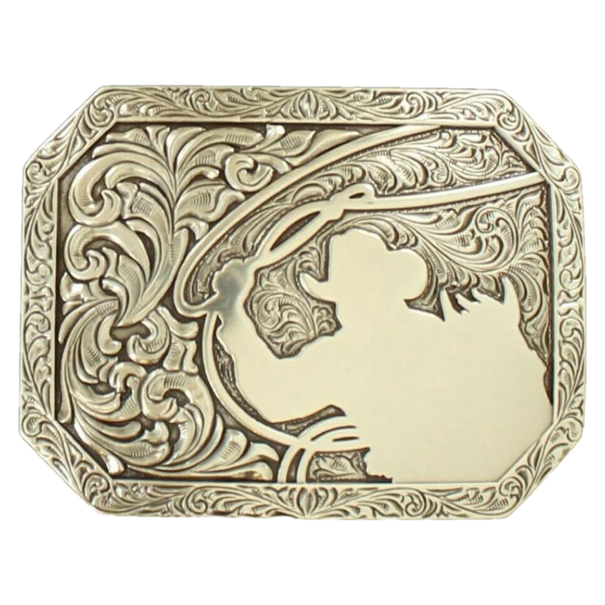 M and F Western Rectangle Stamped Edge Cowboy Roping Lasrp - Mens