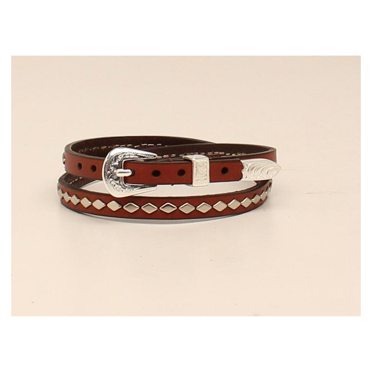 Twister Diamond Stud Hatband Brown-0201102
