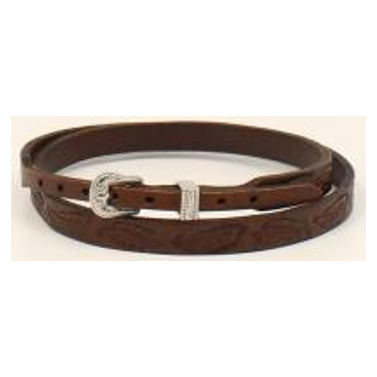 Twister Feather Tooled Hatband Brown-0274402