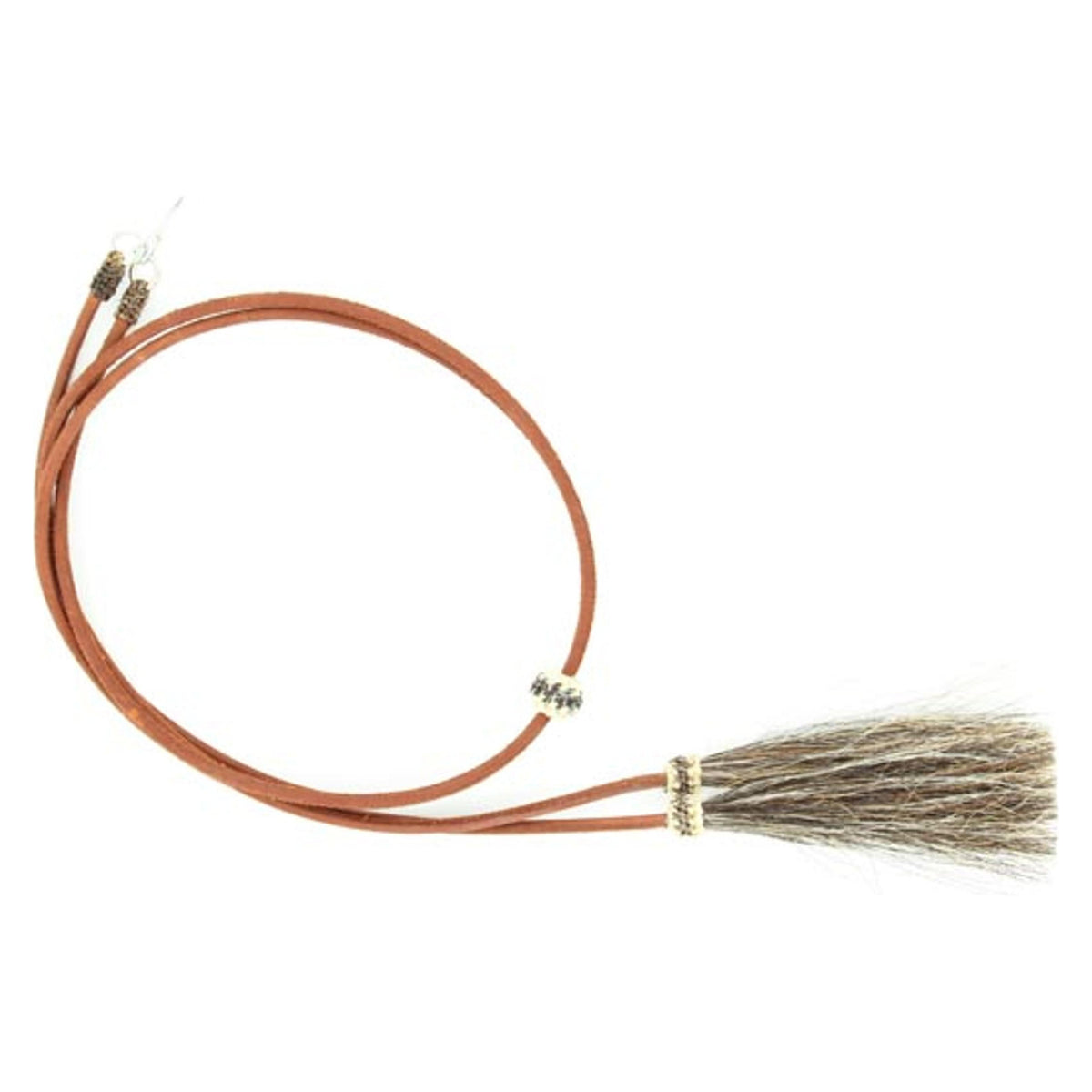 Twister Leather Stampede String with Horsehair Tassels Brown-0295302