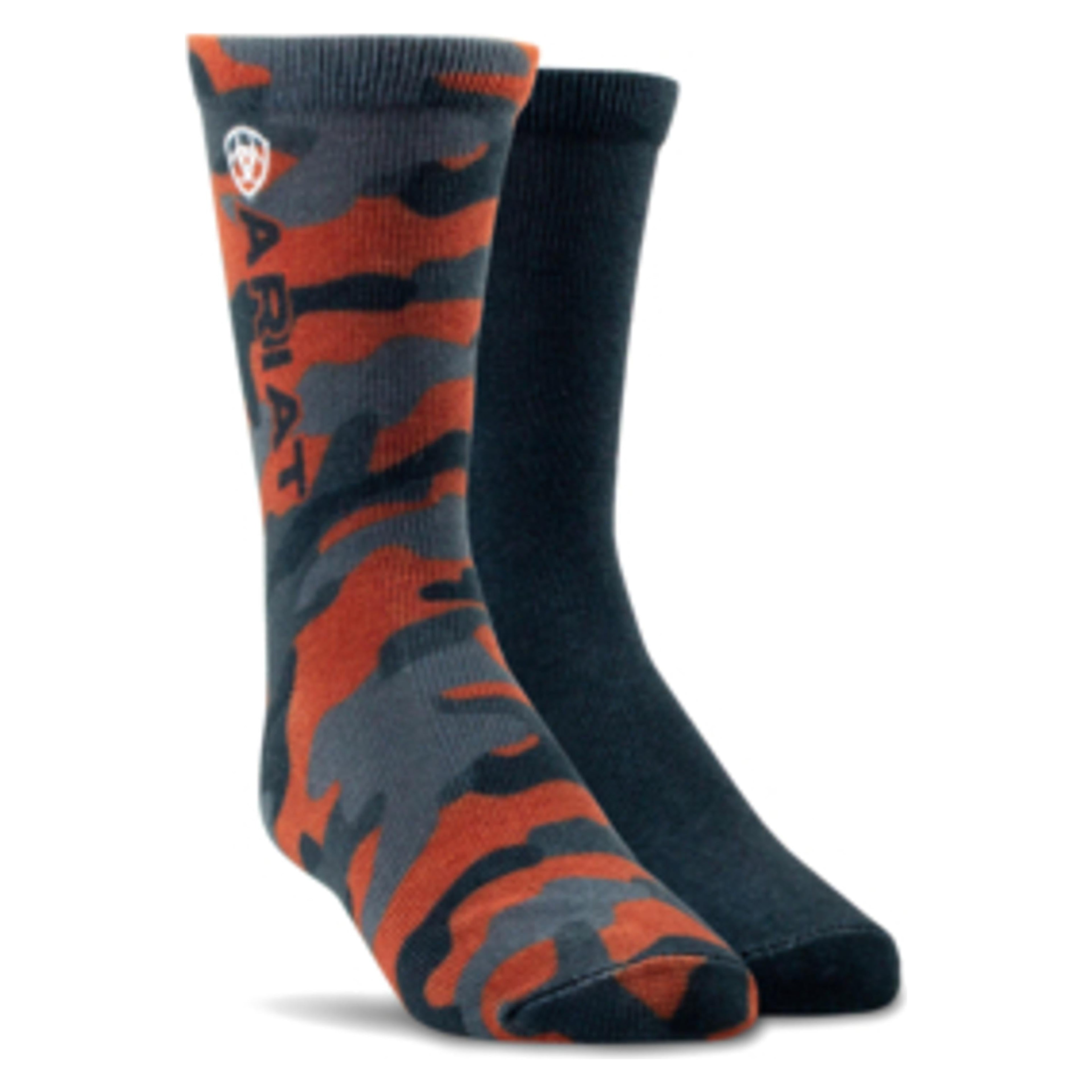 Ariat Kids Orange Camo Graphic Crew 2-Pair Multi-AR3775-981