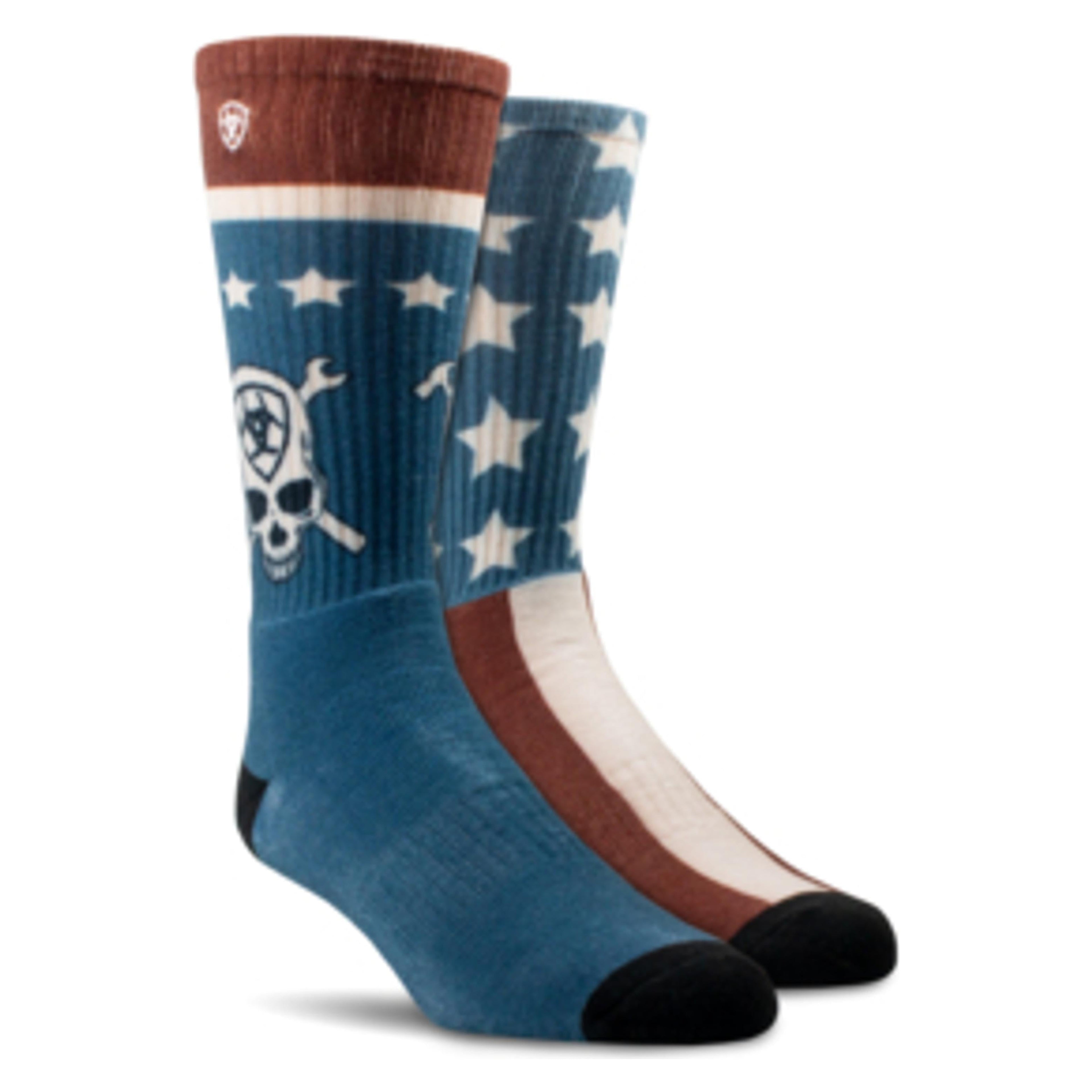 Ariat Work - Stars and Stripes Graphic Crew 2-Pair Multi-AR3957-981