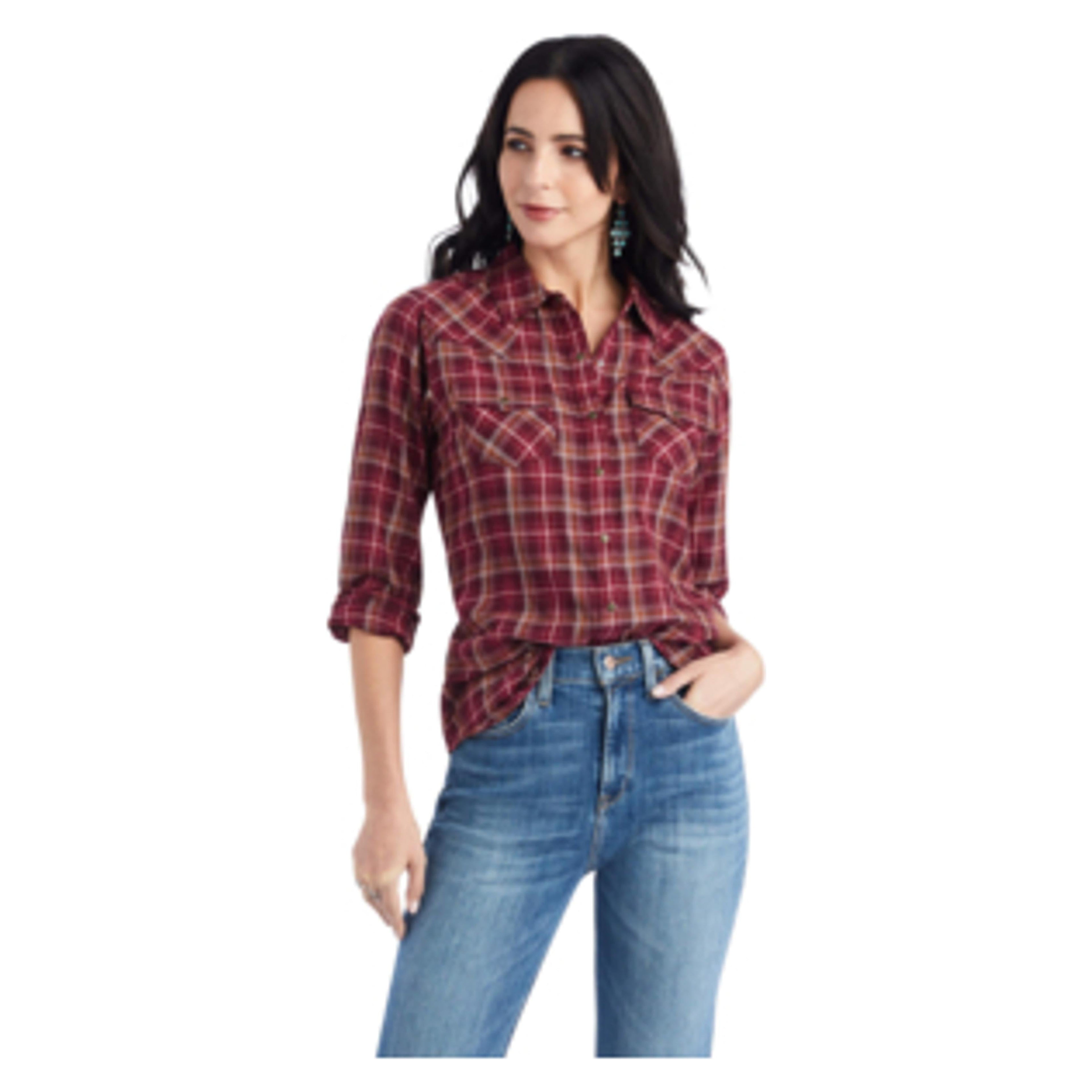 Ariat Womens REAL Trail Blaze Womens Snap Front Plaid Shirt-10042295