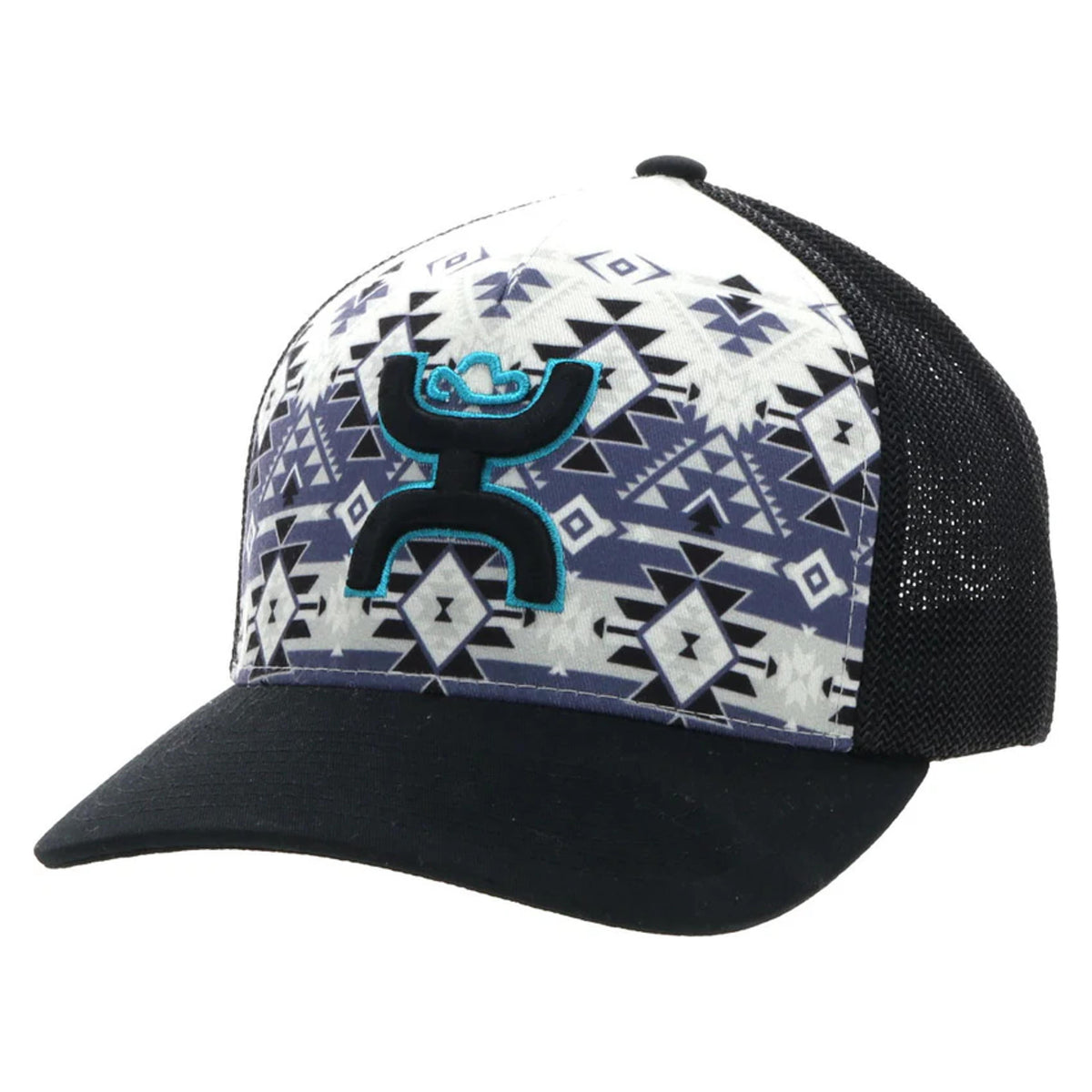Hooey Coach Hooey Cream / Black 5-Panel Flexfit with Black / Blue Hooe-2312CRBK-Y
