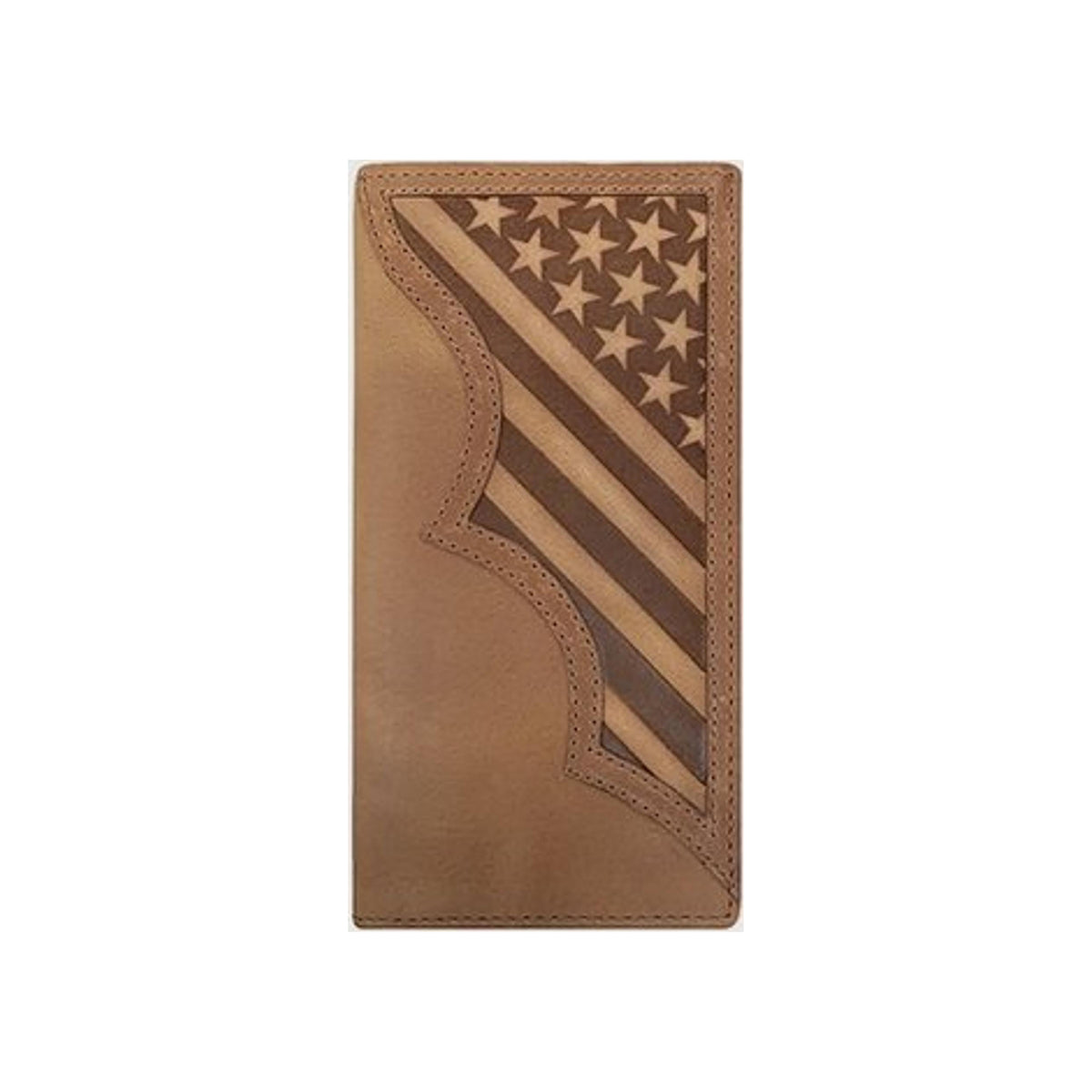 Roper Mens Tonal American Flag Rodeo Wallet Tan-8188000-210