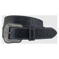 Roper Mens Ostrich Print Leather Belt Black-8682500-001