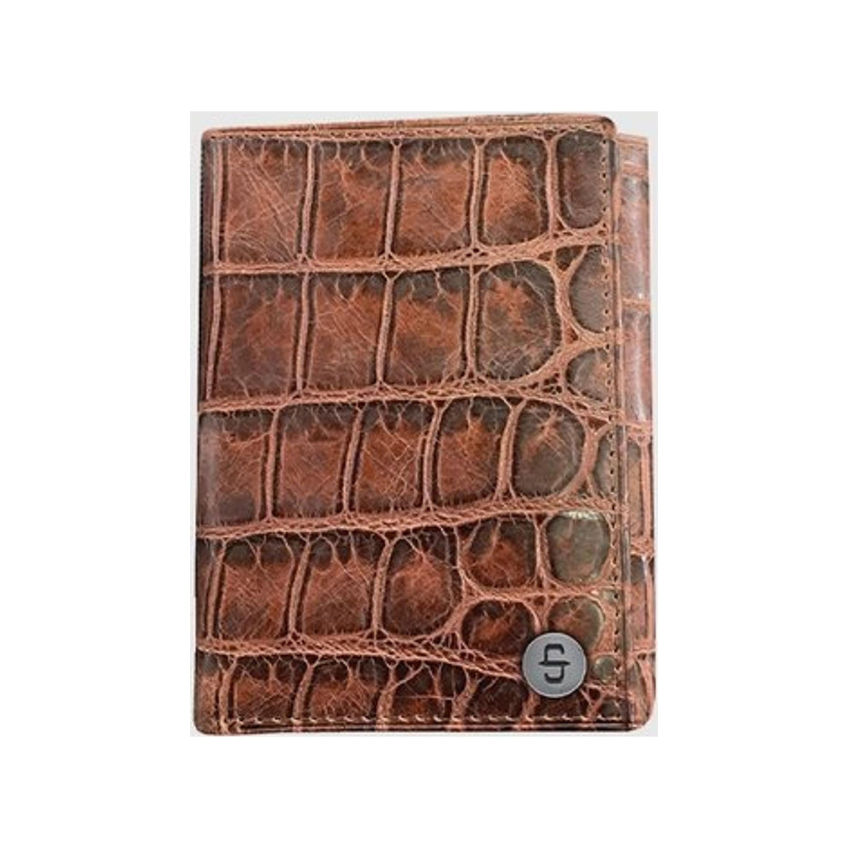 Stetson Mens Croco Embossed Leather Trifold Wallet-9801001-233