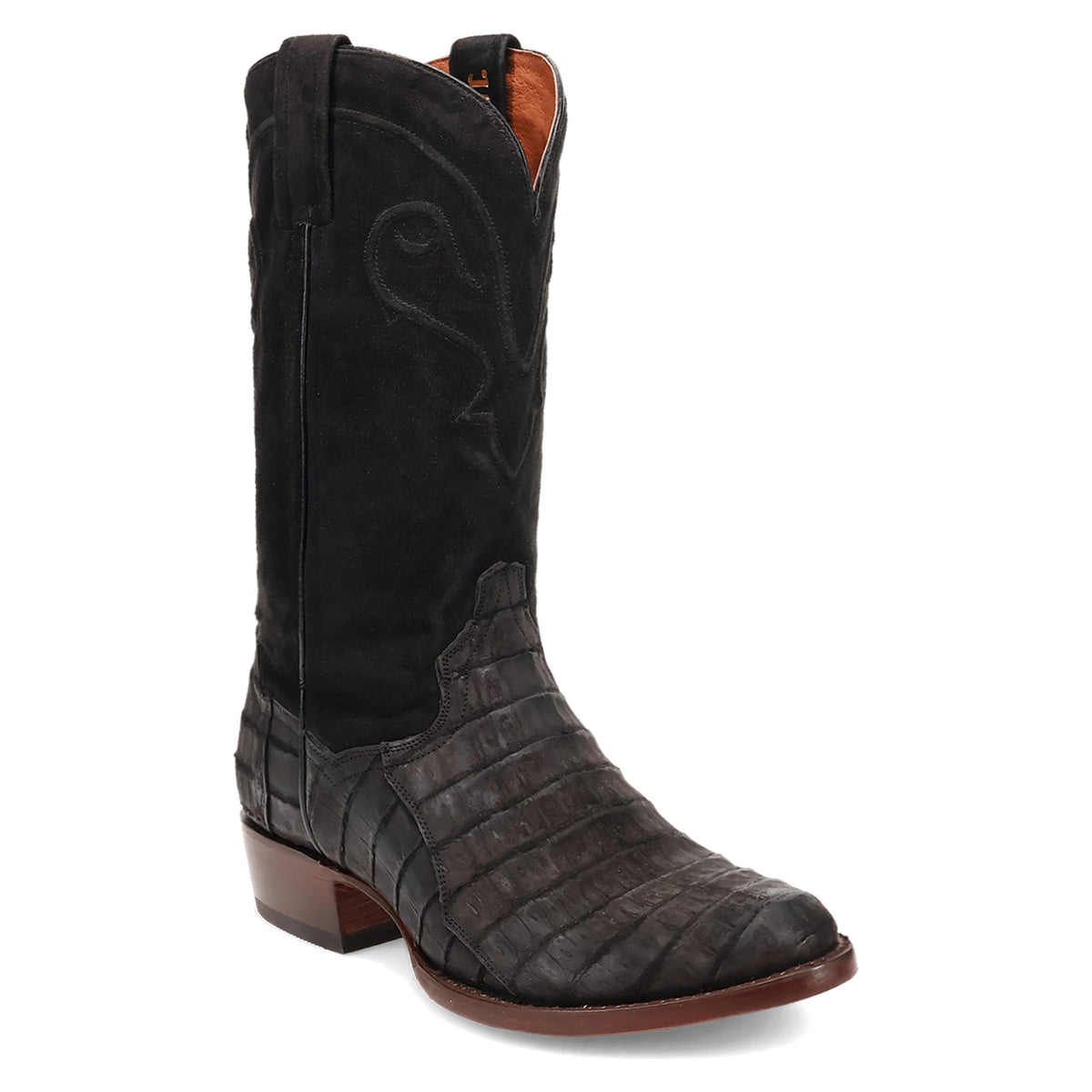Dan Post Mens Qlvis Caiman Black Western Cowboy Boot-DP3100