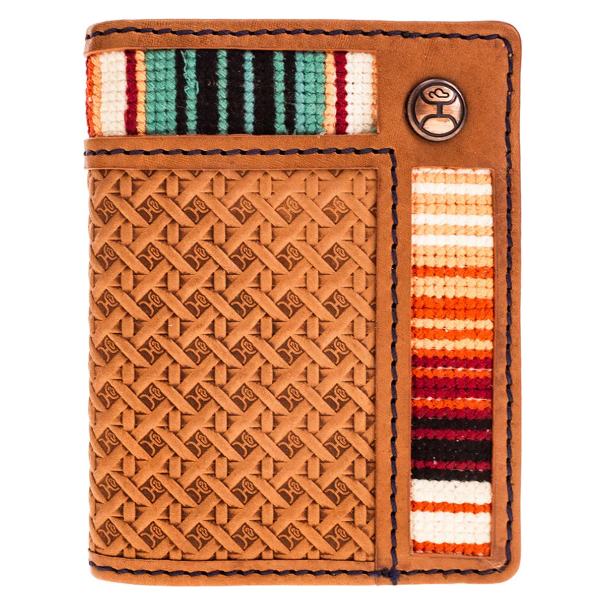 Hooey Tarlo Hooey Hands Up Basket Weave Bifold Money Clip w/ Embroider-HFW022-TNSP