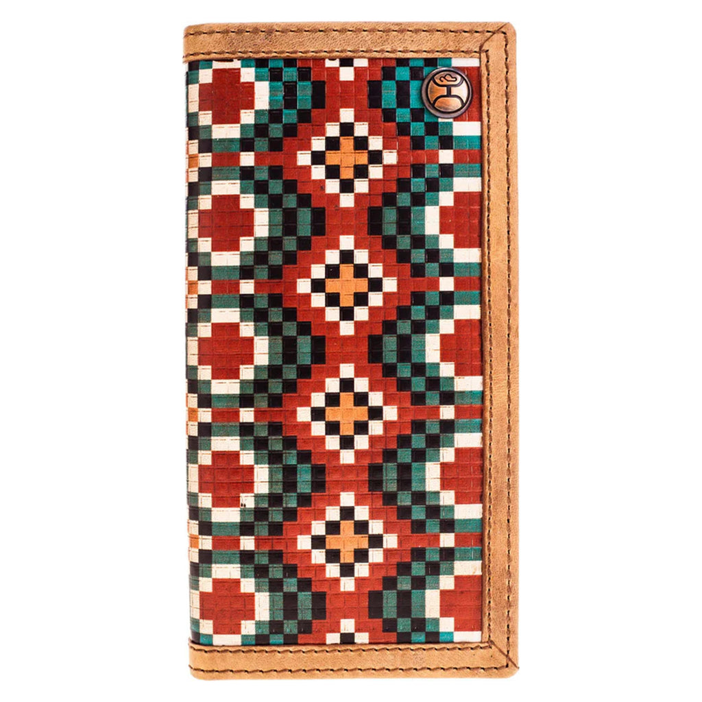 Hooey Takoda Hooey Faux Beaded Embossed Leather Rodeo Wallet-HW034-TNAZ