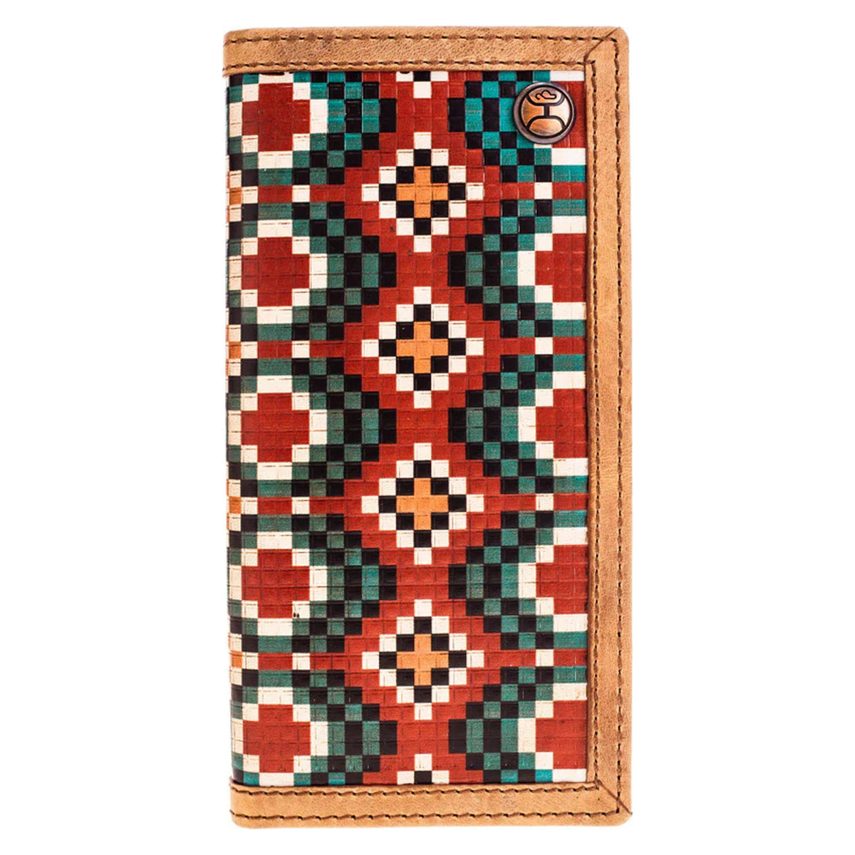 Hooey Takoda Hooey Faux Beaded Embossed Leather Rodeo Wallet-HW034-TNAZ