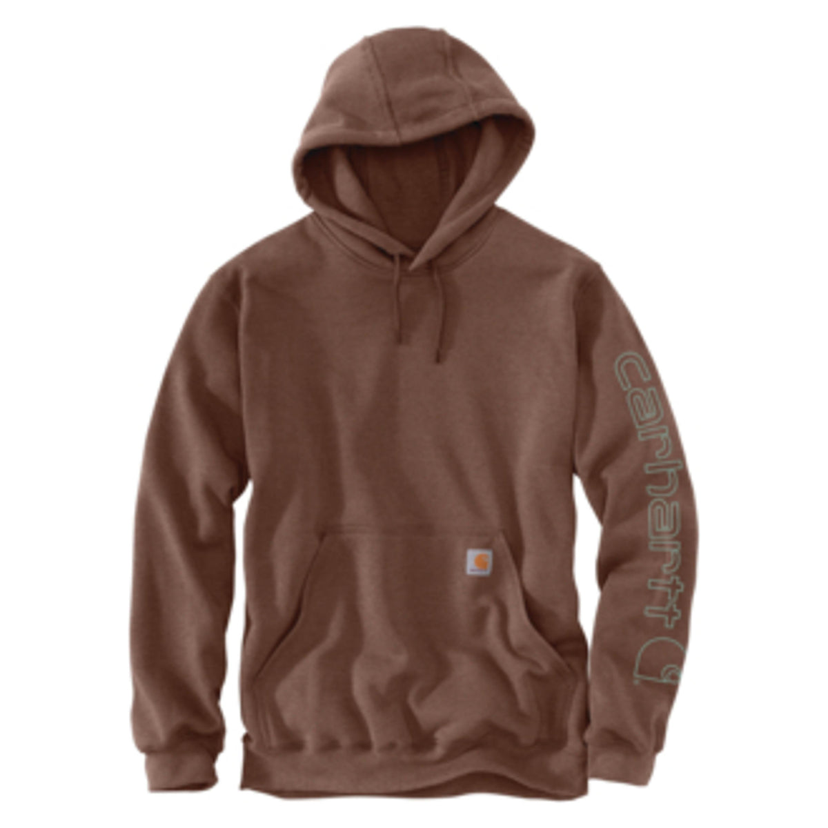 Carhartt Mens Loose Fit Midweight Logo Sleeve Graphic Hoodie Mocha Hea-K288-B86