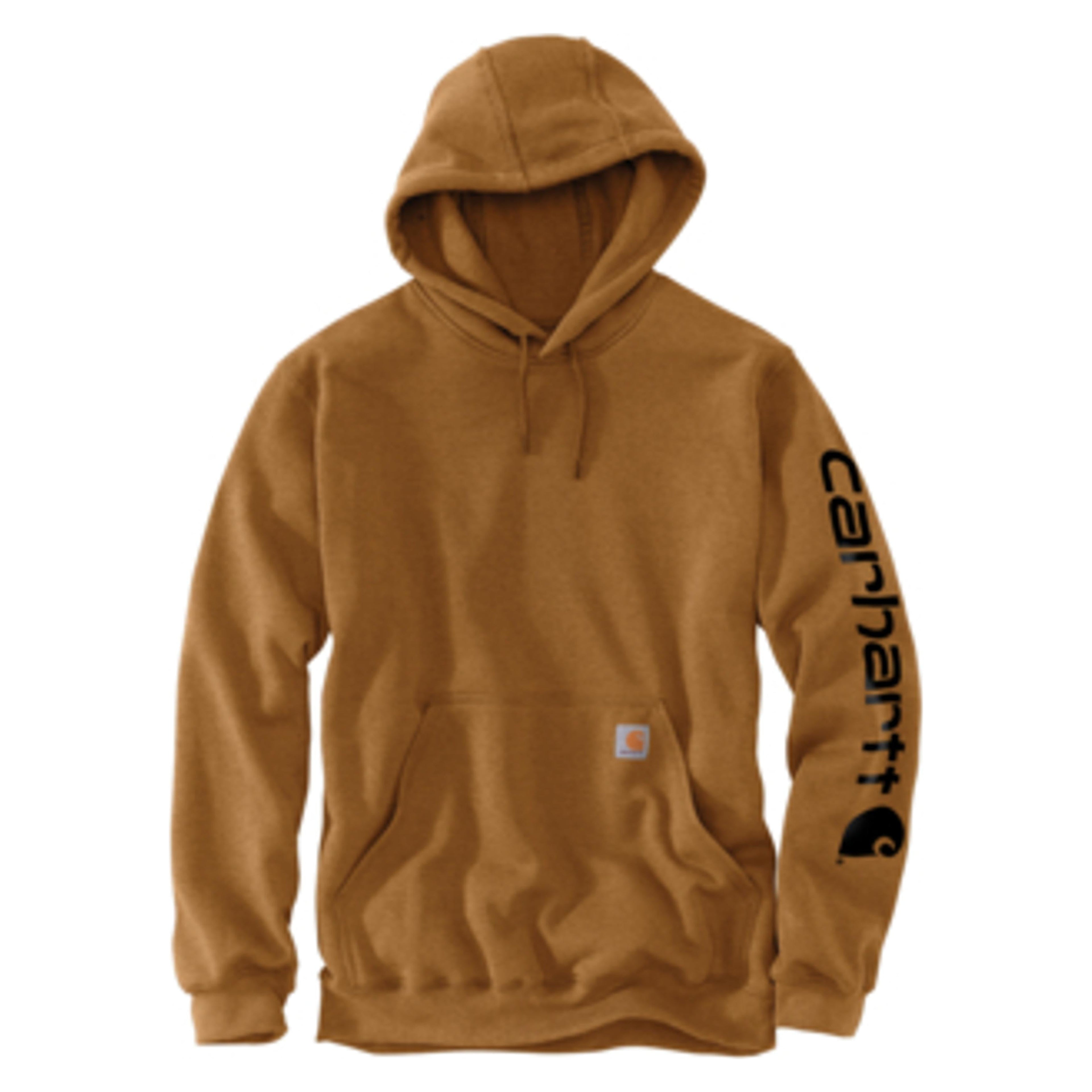 Carhartt Mens Loose Fit Midweight Logo Sleeve Graphic Hoodie Carhartt-K288-BRN
