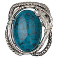 Western Fashions Scarf Slide Turquoise Stone