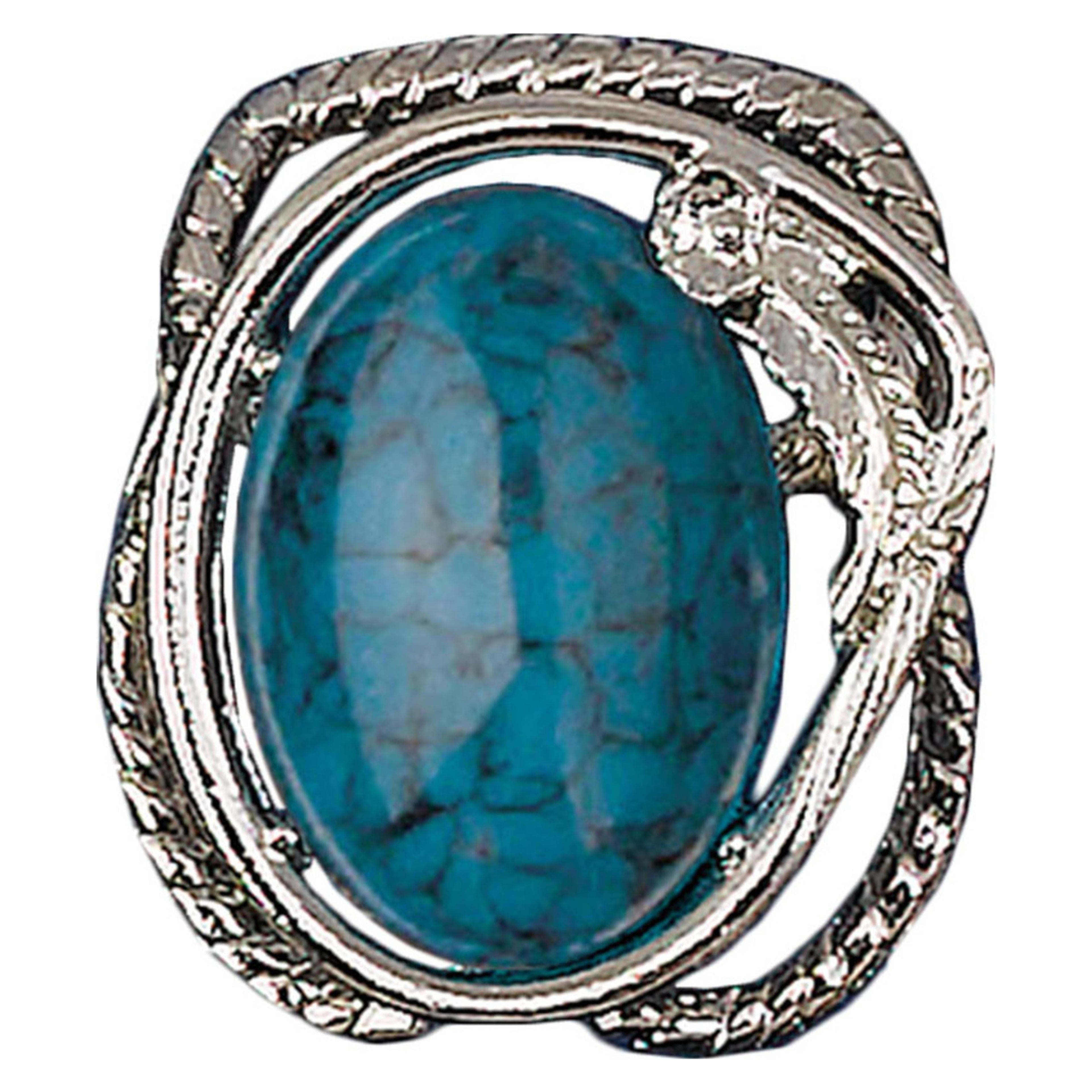 Western Fashions Scarf Slide Turquoise Stone
